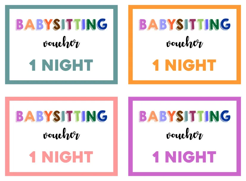 Printable Babysitting Coupons Templates