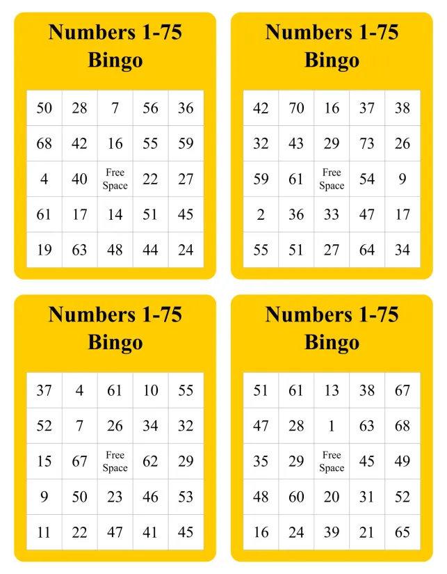 Free Printable Bingo Cards With Numbers 1-75