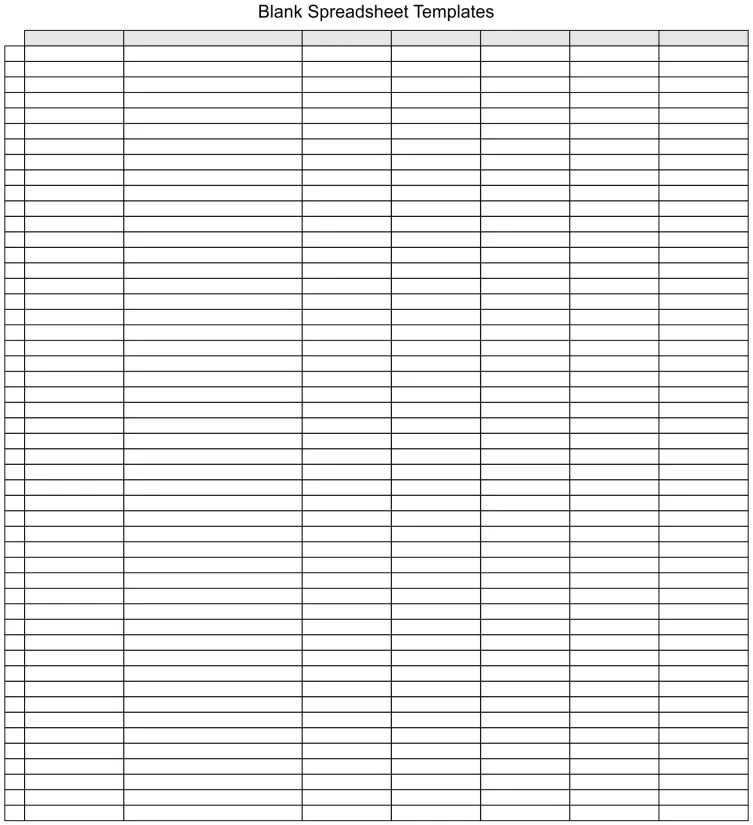 Printable Blank Spreadsheet Templates