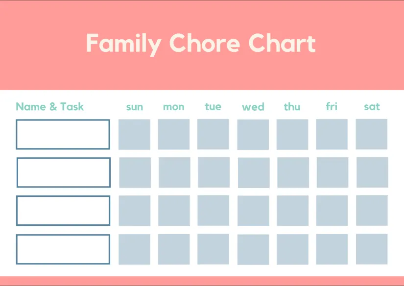 Printable Chore Charts Family