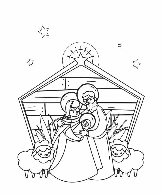 Printable Christmas Coloring Pages Nativity