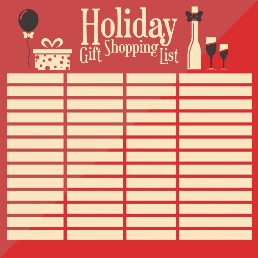 Printable Christmas List Template