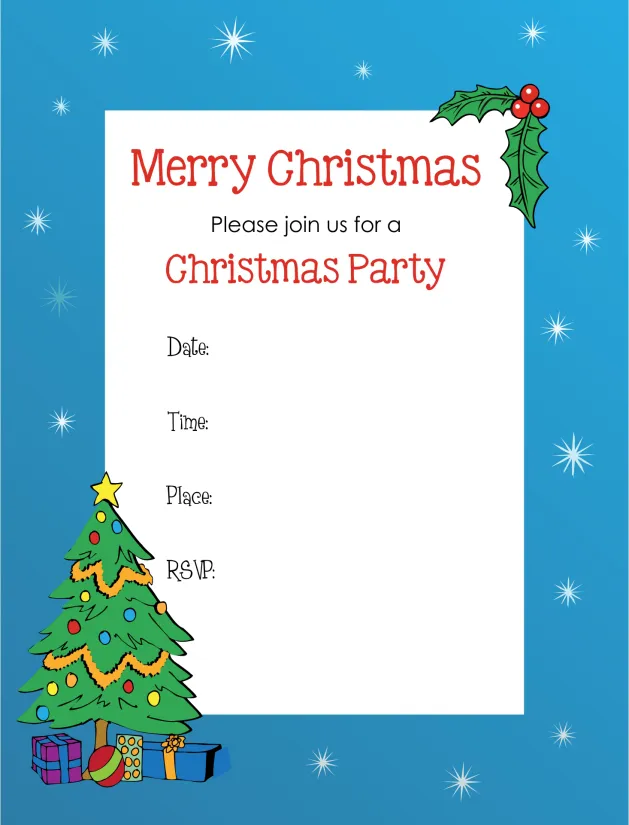 Printable Christmas Party Invitations Templates