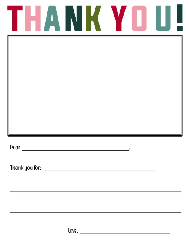 Printable Christmas Thank You Notes