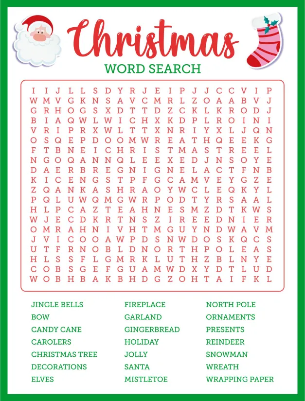 Printable Christmas Word Searches