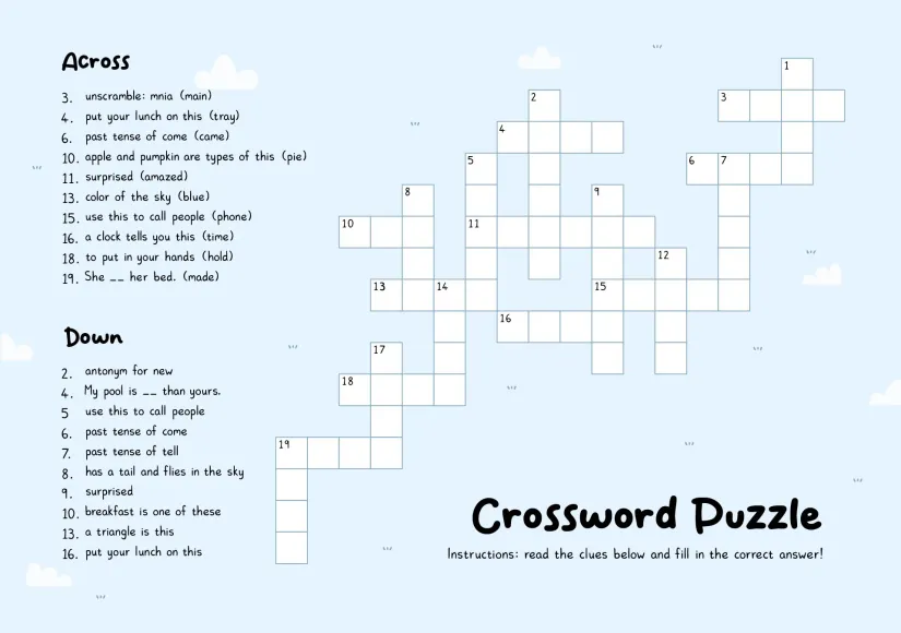 Printable Crossword Puzzles