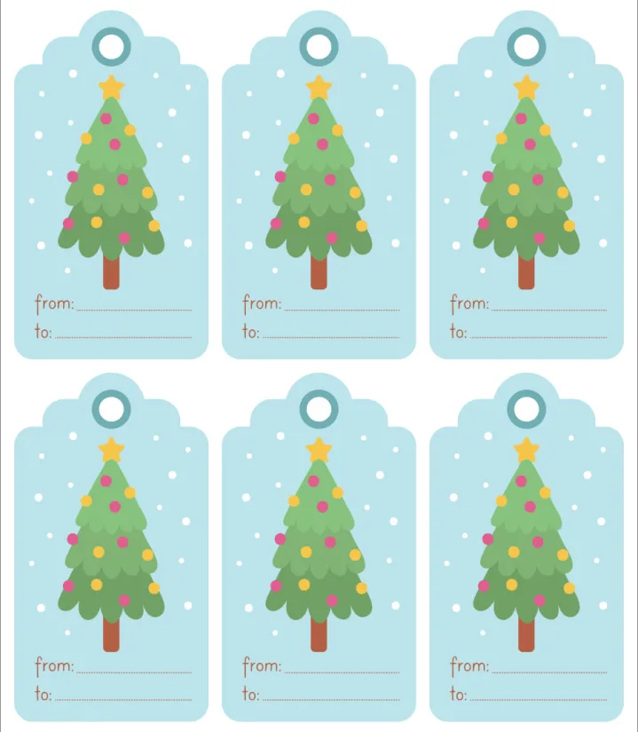 Printable Gift Tags Christmas Tree