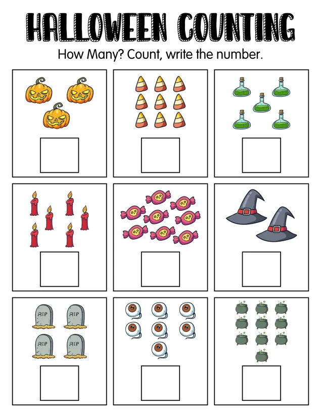 Free Printable Halloween Themed Worksheets For Kids
