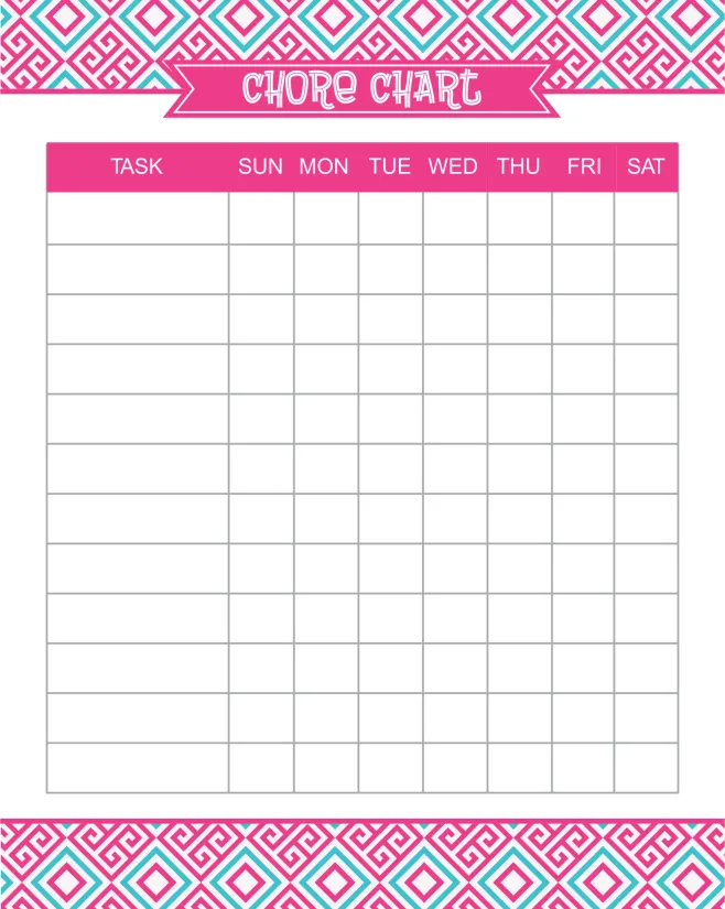 Printable Household Chore Charts