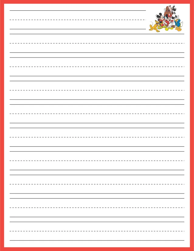 Printable Lined Writing Paper Template