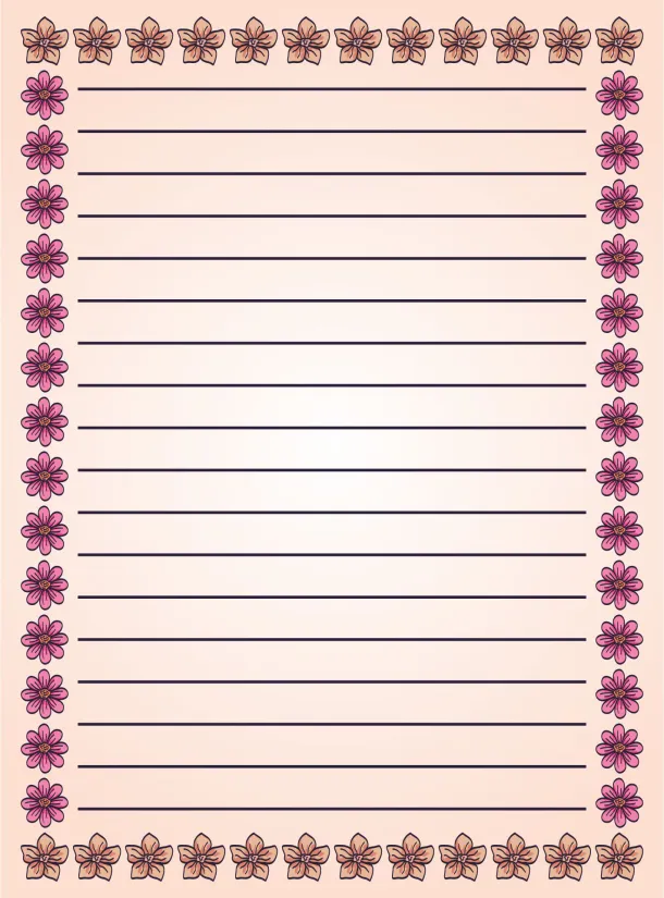Printable Lined Writing Paper with Border