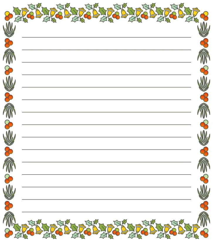 Printable Lined Writing Paper with Border