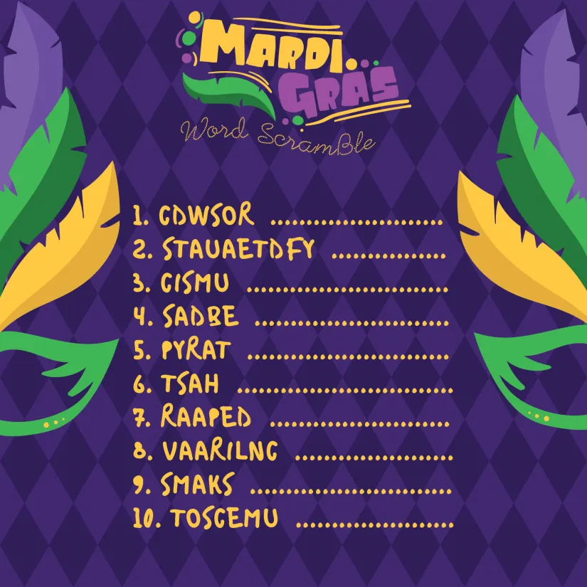 Printable Mardi Gras Trivia