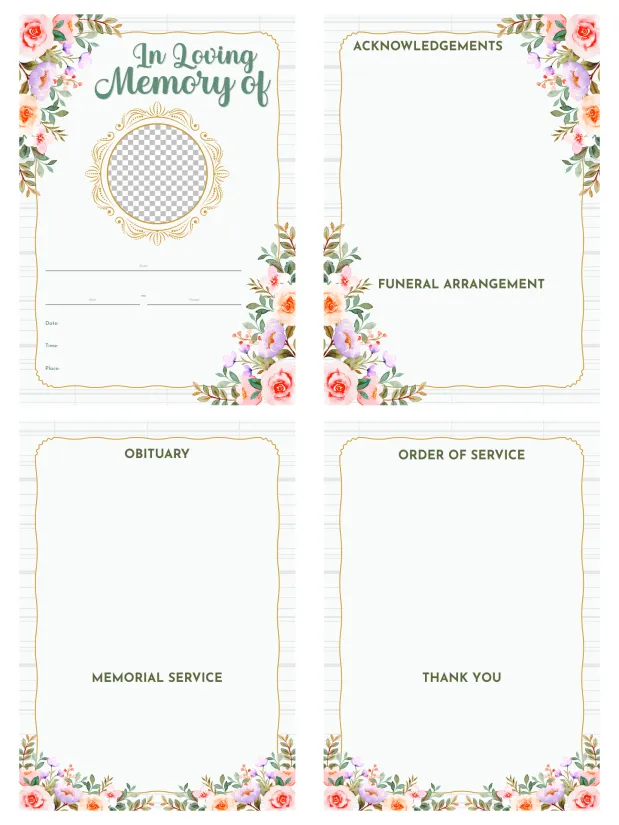 Printable Memorial Program Template