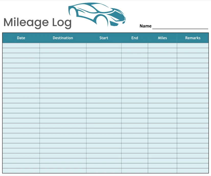 Free Printable Mileage Log Form