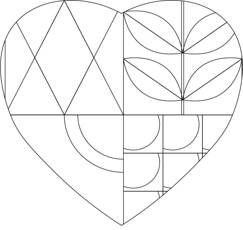 Printable Mosaic Coloring Pages Hearts