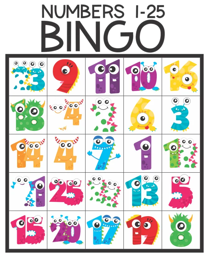 Printable Number Bingo