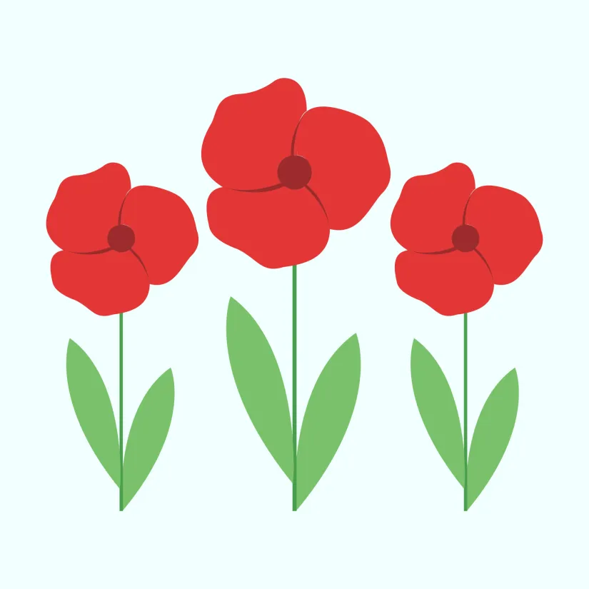 Printable Poppy Flower Stencil