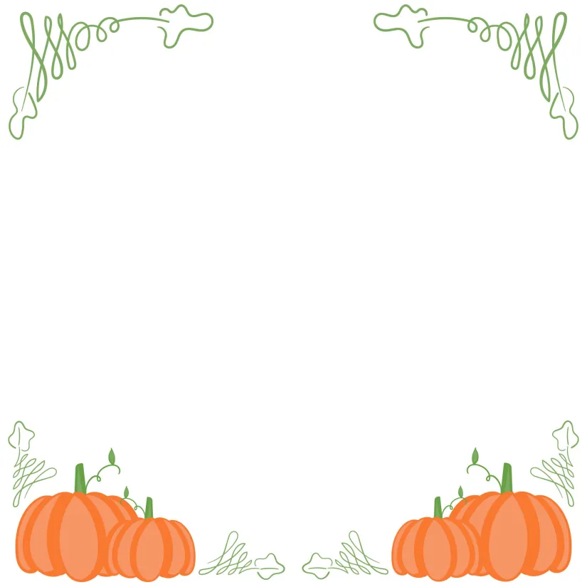 Printable Pumpkin Border Clip Art