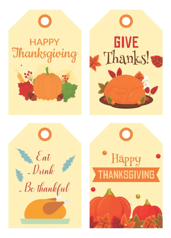 Printable Thanksgiving Gift Tags