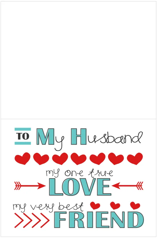 Printable Valentine Day Card for Husband