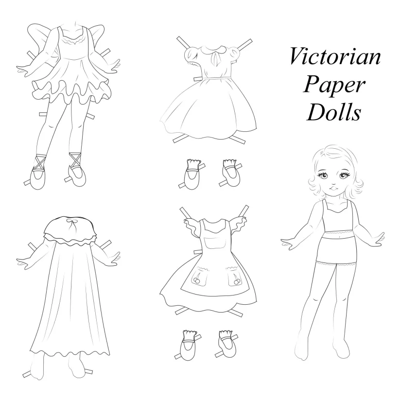 Printable Victorian Paper Dolls Coloring Pages