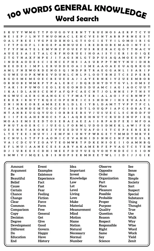 Printable Word Search Puzzles