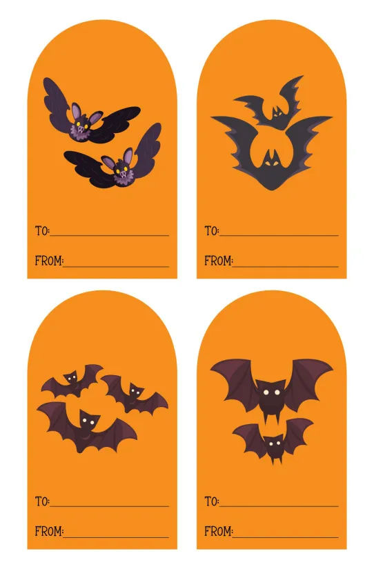Frightful Bat Gift Tag Template