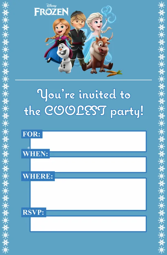 Frozen Printable Invitations Templates