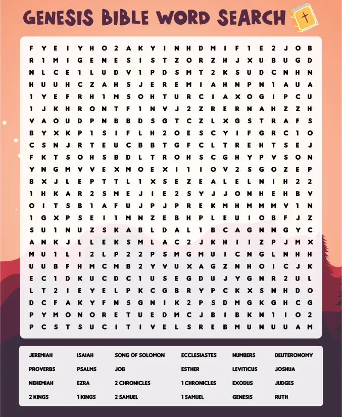 Genesis Bible Word Search Puzzle Printable