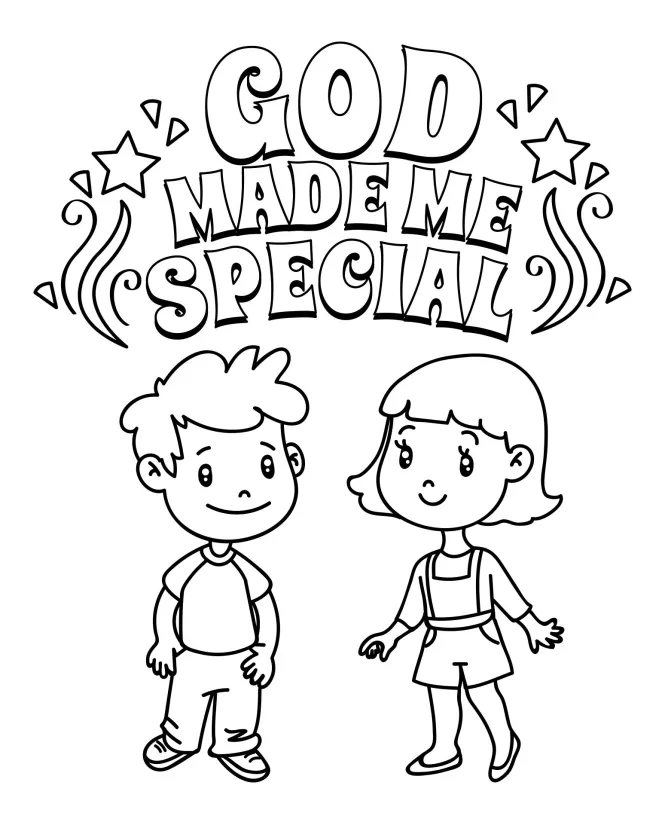 God Created Me Coloring Page Printable