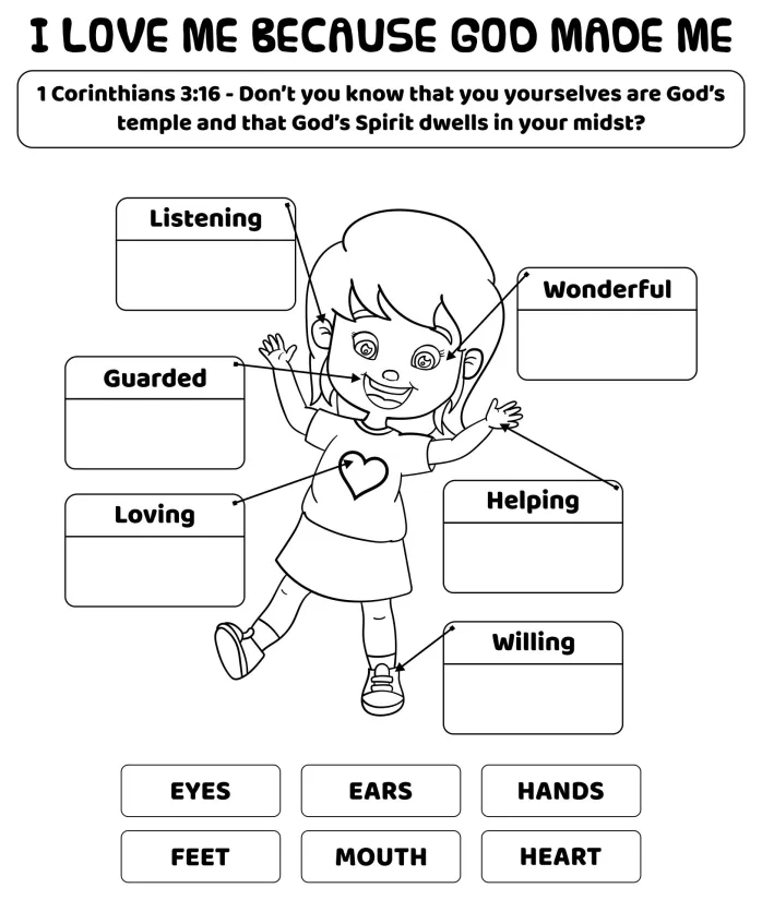 God Made Me Printable Worksheets