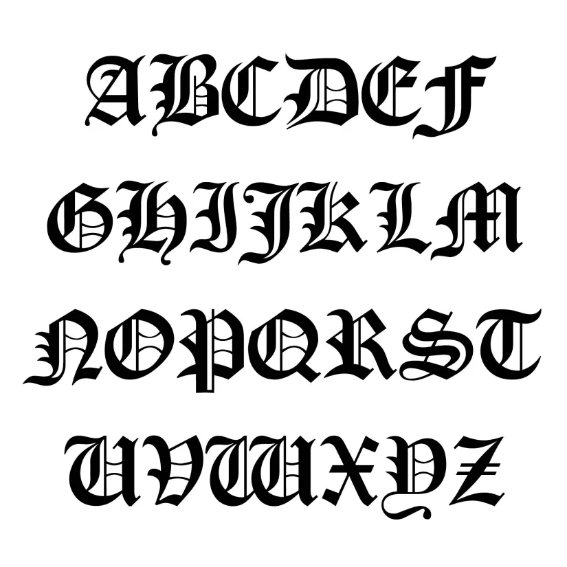 Gothic Old English Letter Stencils