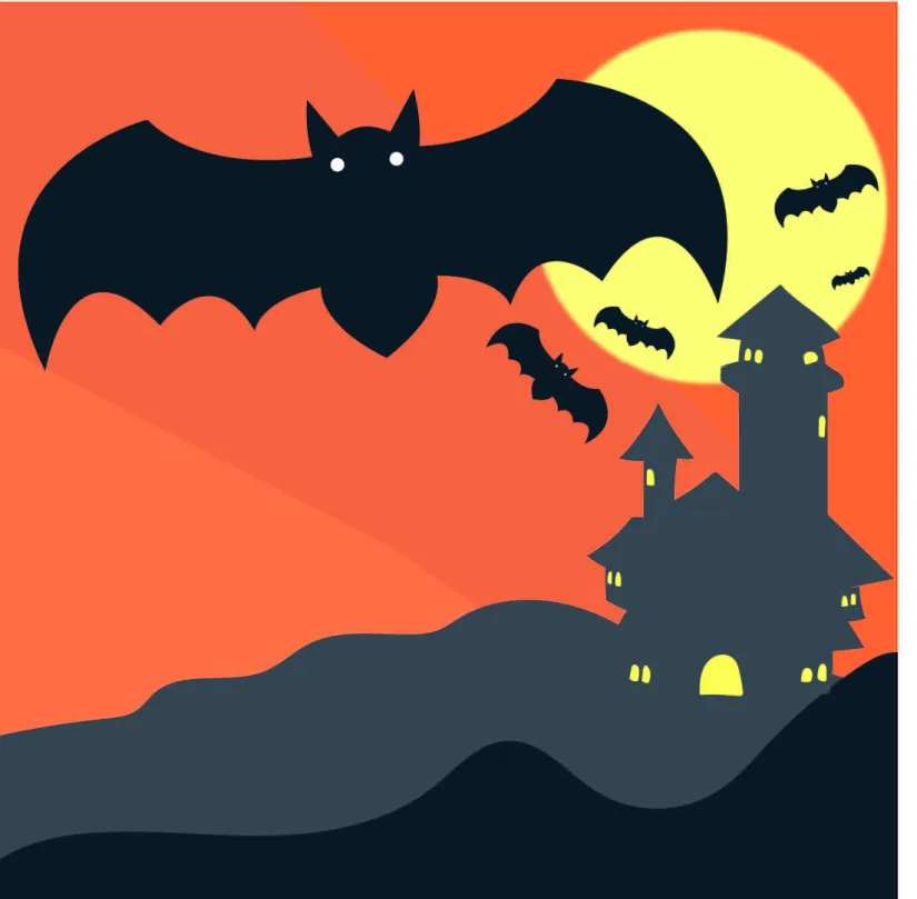 Halloween Bat Silhouette Stencil