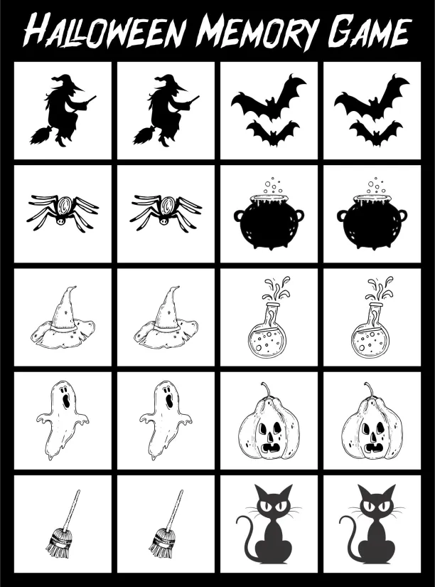 Halloween Memory-Style Game To Print