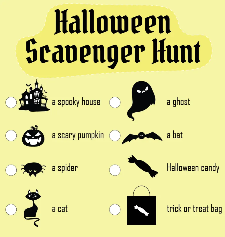 Halloween Scavenger Hunt Game Ideas