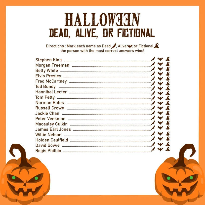 Halloween Themed Party Games Printables