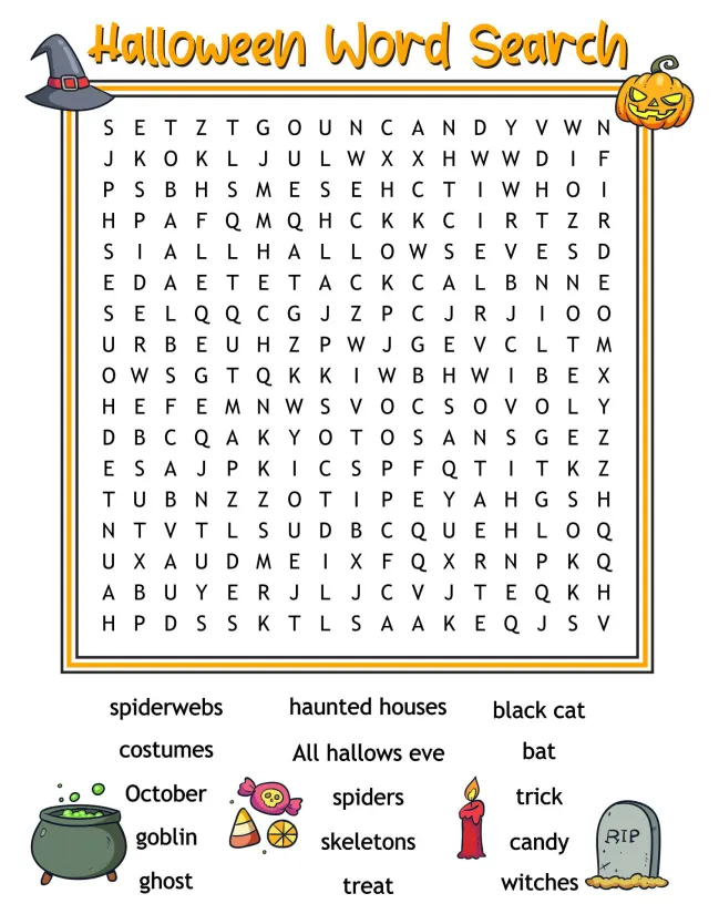 Happy Halloween Word Search Puzzle