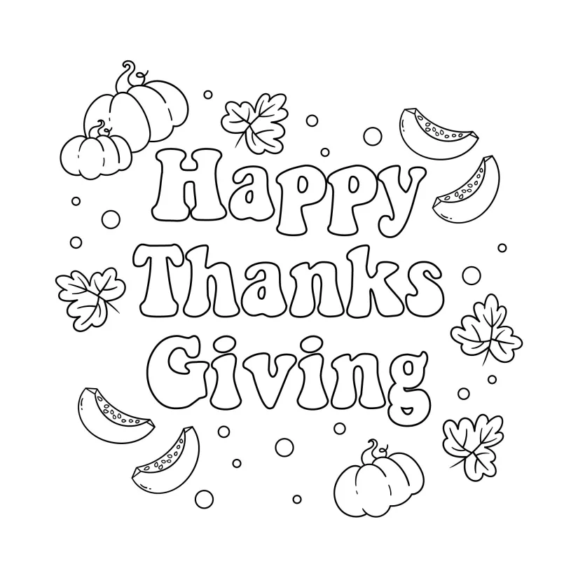 Happy Thanksgiving Coloring Pages