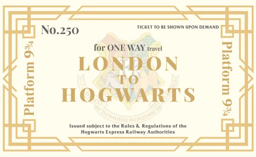 Harry Potter Hogwarts Express Ticket Invitations