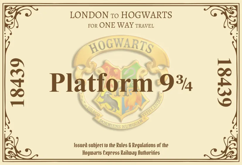 Harry Potter Hogwarts Express Ticket