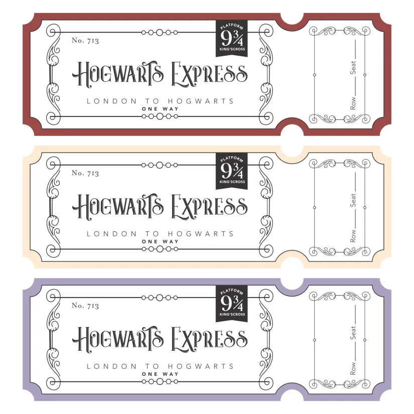 Harry Potter Train Ticket Printable