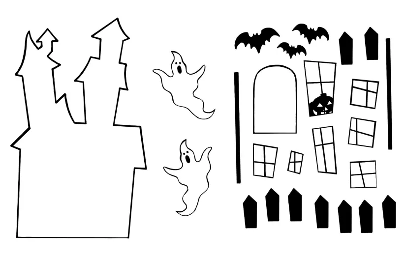 Haunted House Cut Out Template