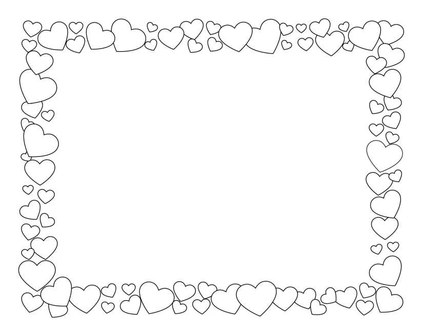 Heart Frame Printable Coloring Page