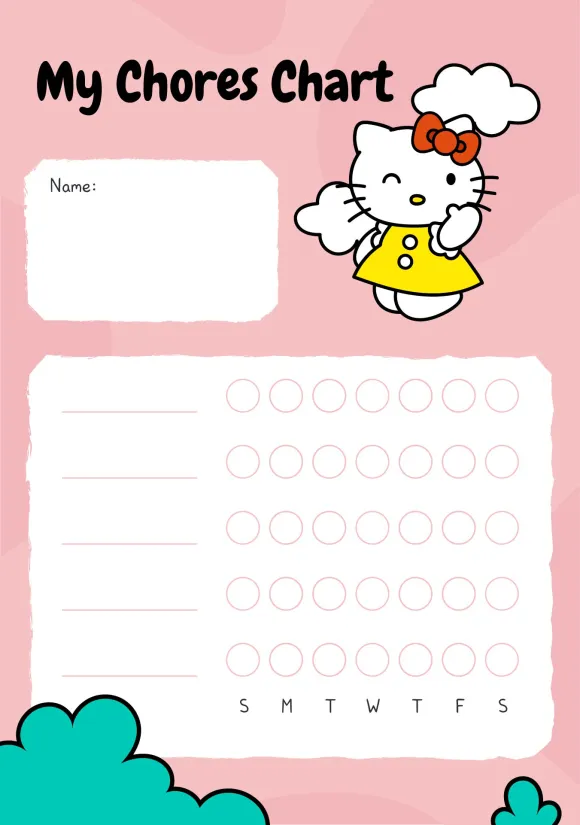 Hello Kitty Chore Chart Template