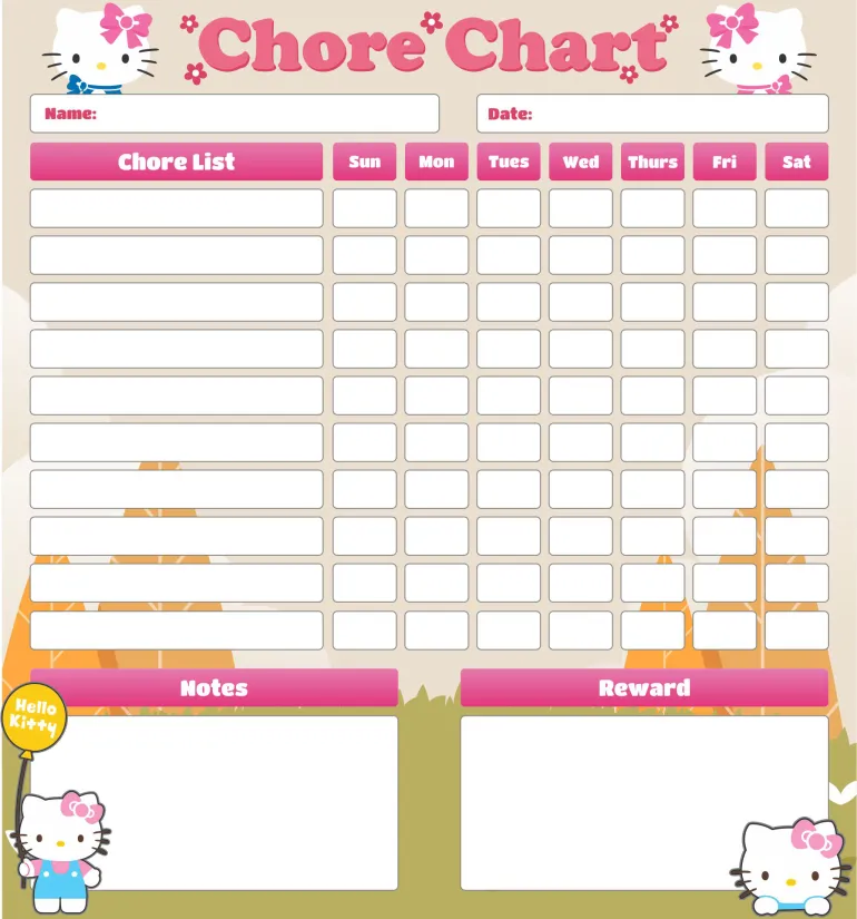 Hello Kitty Potty Training Chart Printable