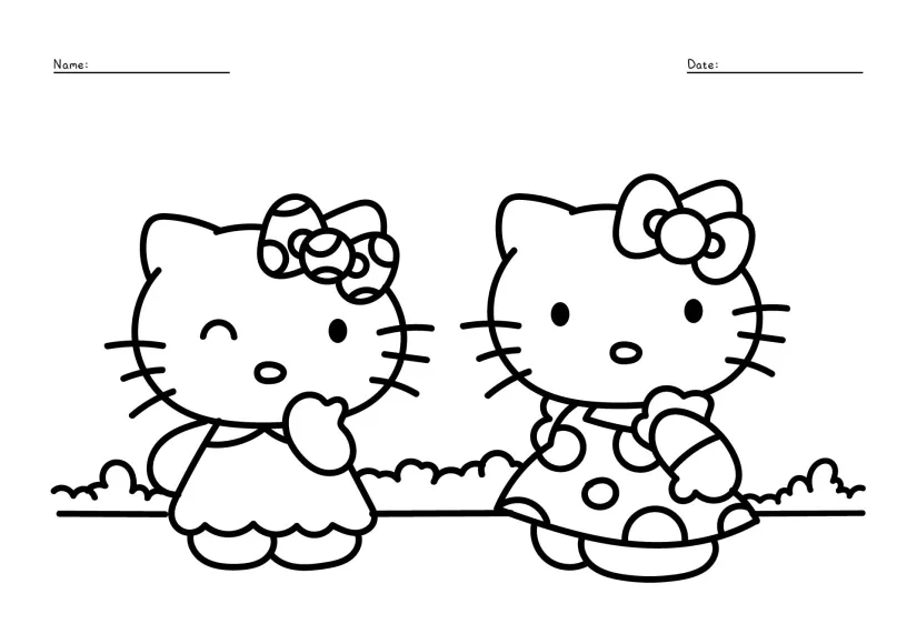 Hello Kitty Printable Coloring Sheets