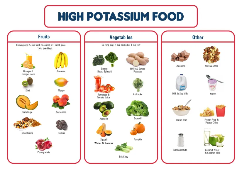 High Potassium Food List Printable