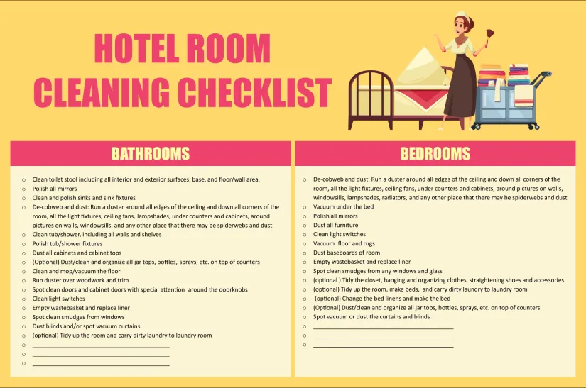 Hotel Room Cleaning Checklist