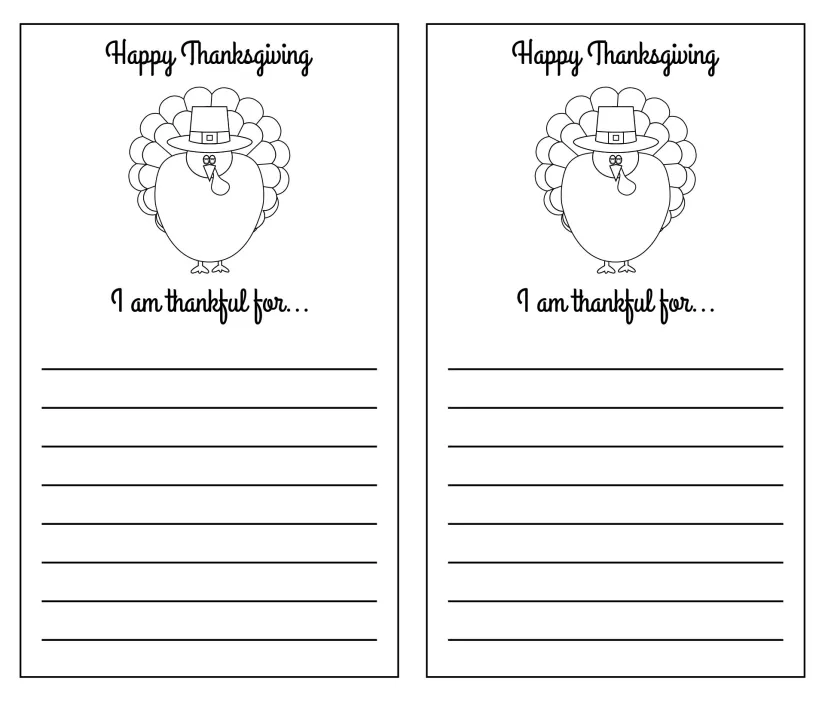 I AM Thankful Turkey Template Printable